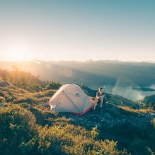 tent overlooking valley